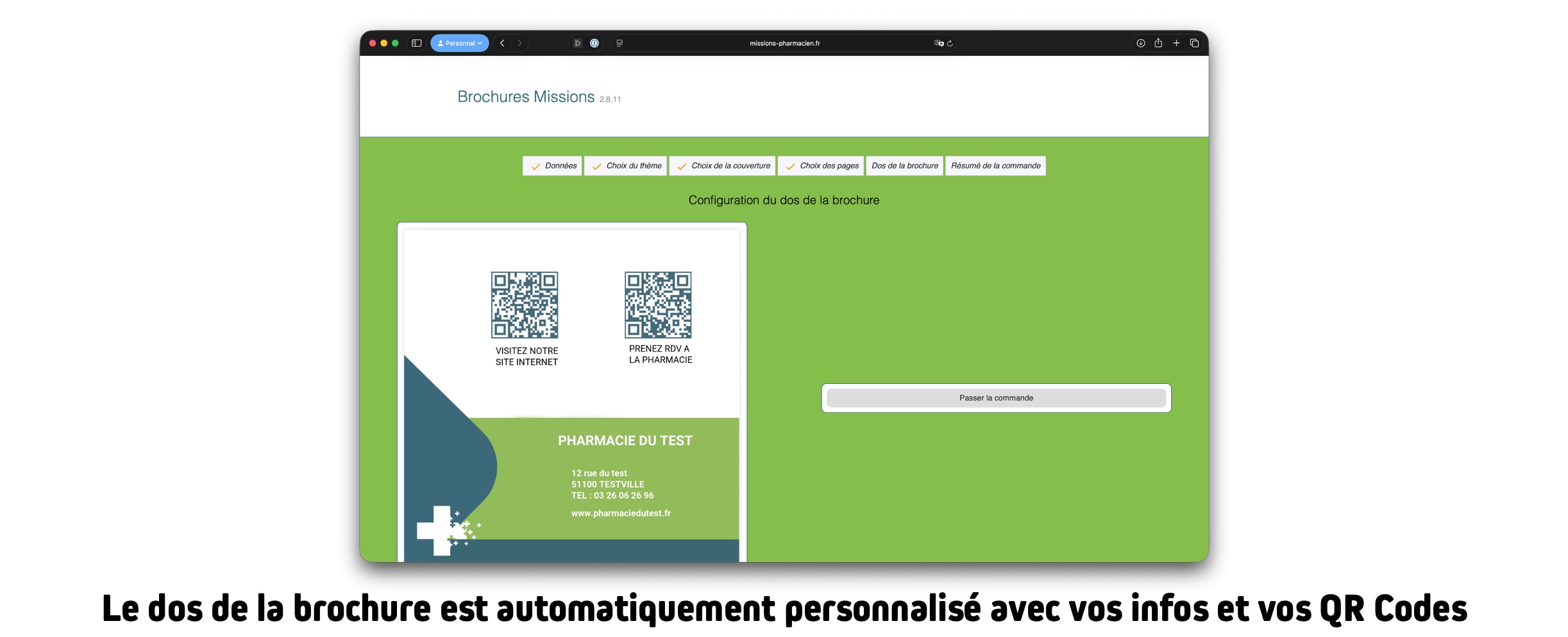 Personnalisation du dos de la brochure