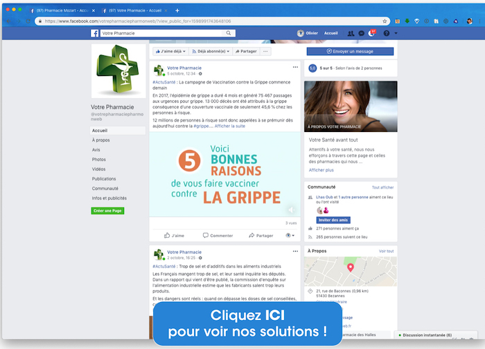 Création page Facebook pharmacie